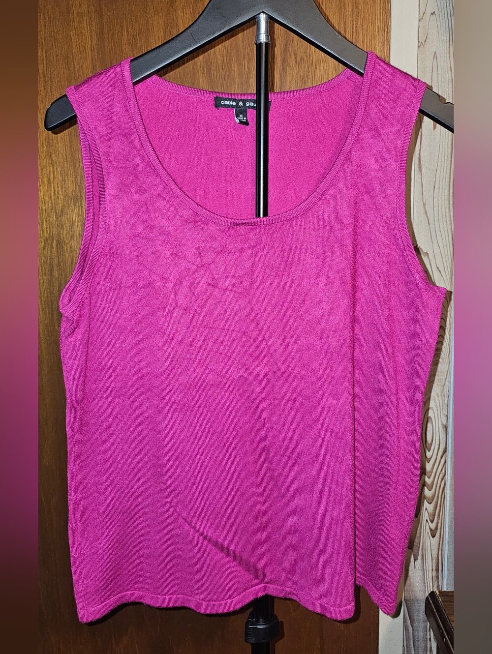 Cable & Gauge Bright Fuchsia Scoop Neck Tank